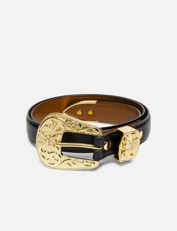 Papillon Western Tip Belt - Steer Leather by NEEDLES