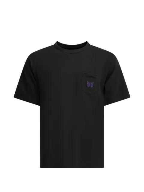 Papillon-embroidered pocket T-shirt by NEEDLES