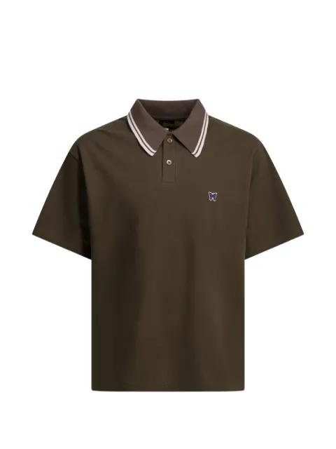 Papillon-embroidered polo shirt by NEEDLES