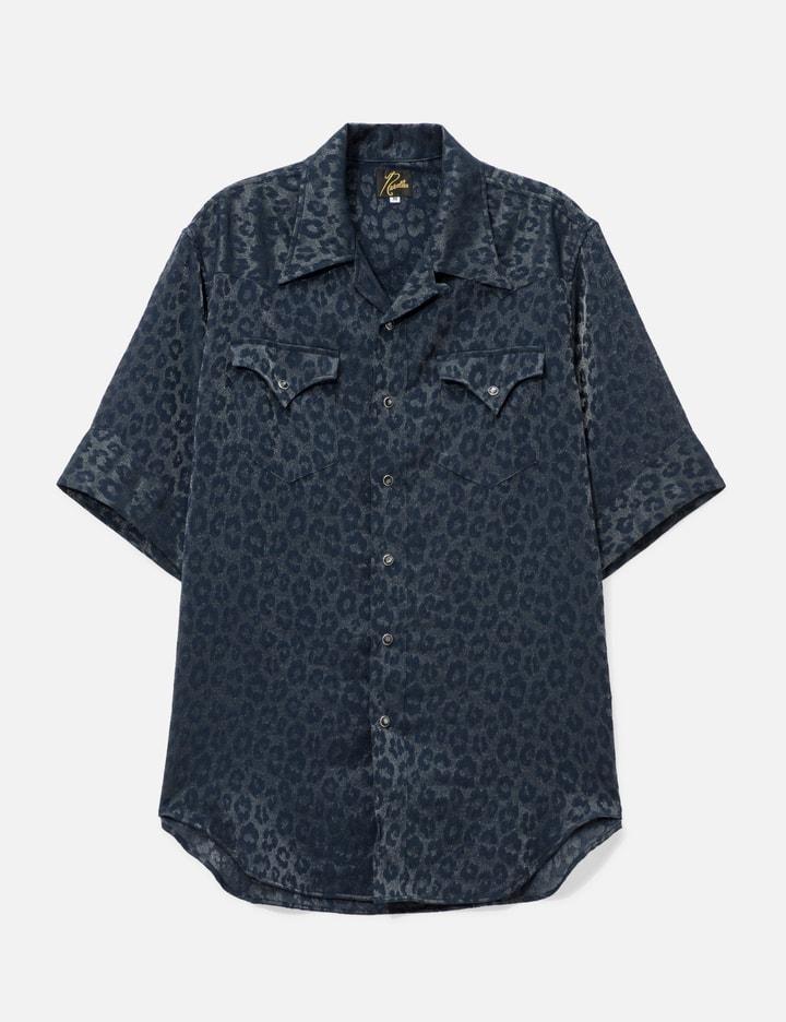 Short Sleeves Western Shirt - Rayon Leopard Jacquard by NEEDLES
