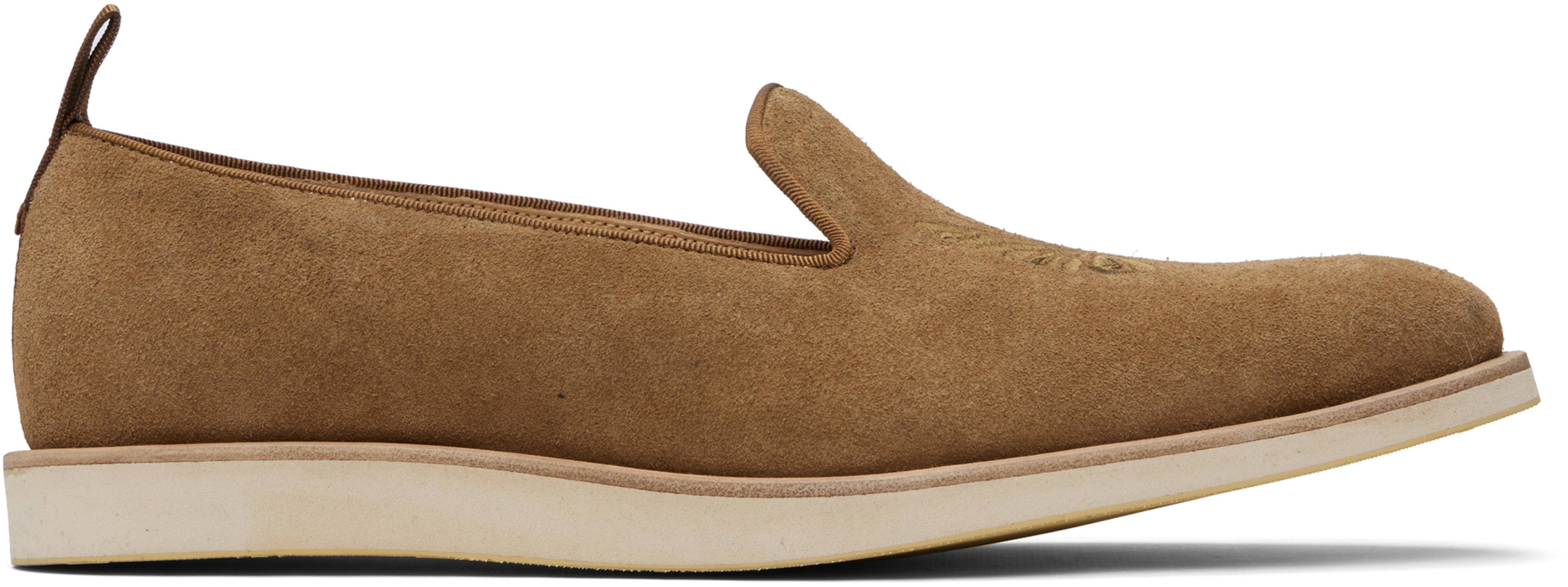Tan Papillon Emb. Loafers by NEEDLES