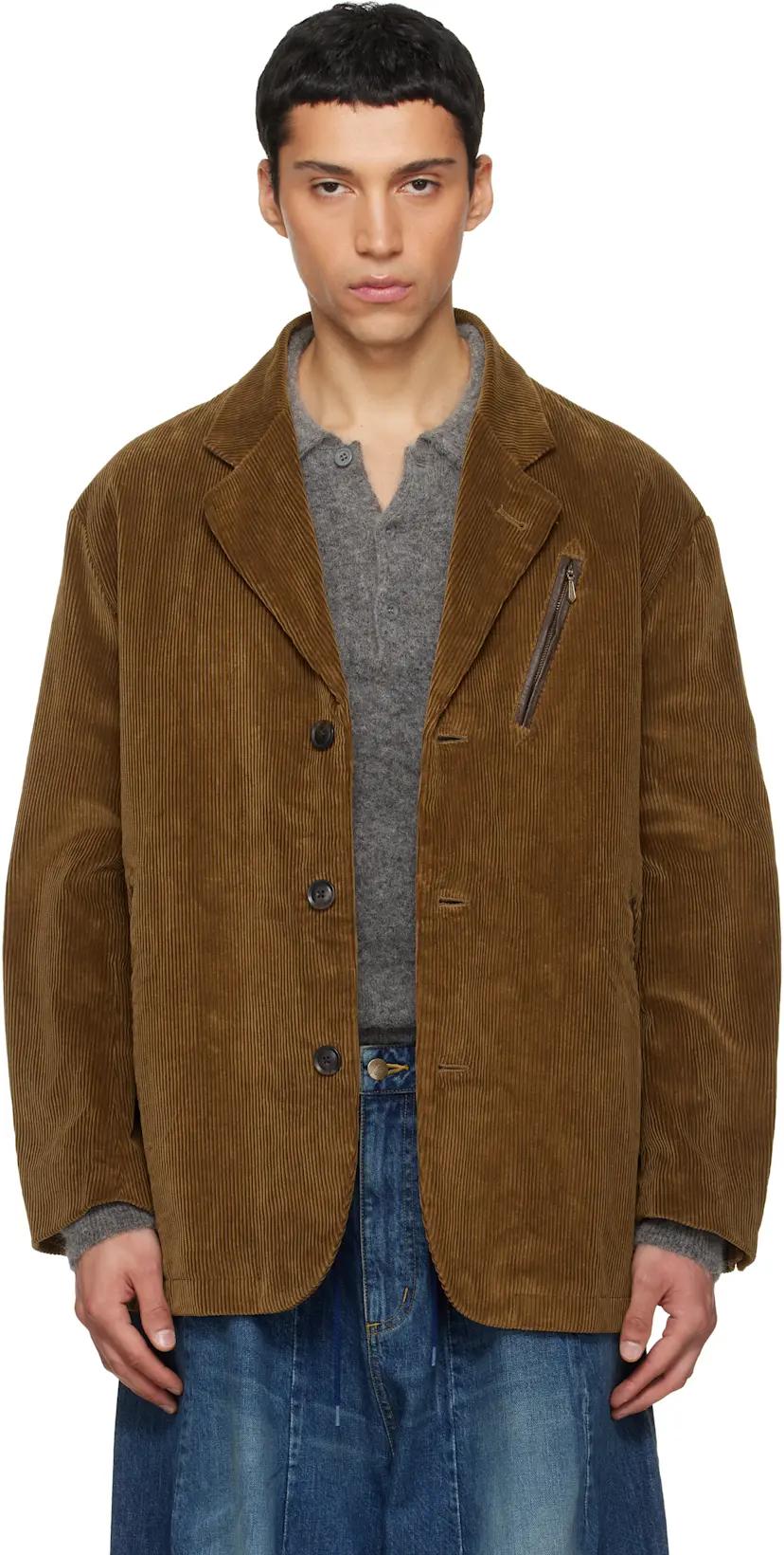 Tan Zipped Travel Blazer by NEEDLES