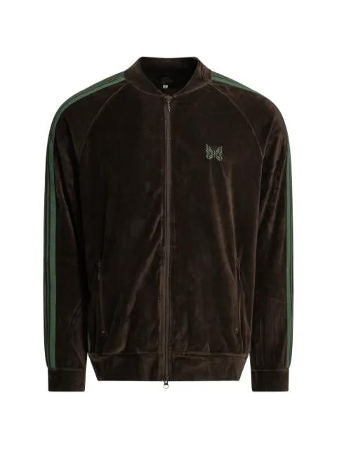 Track side-stripe zip-up cotton sweatshirt by NEEDLES
