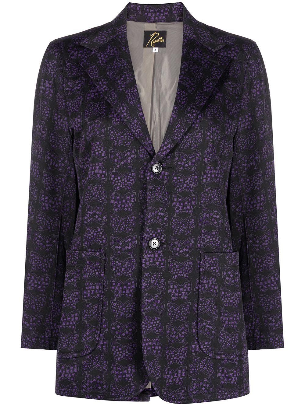 butterfly-pattern single-breasted blazer by NEEDLES