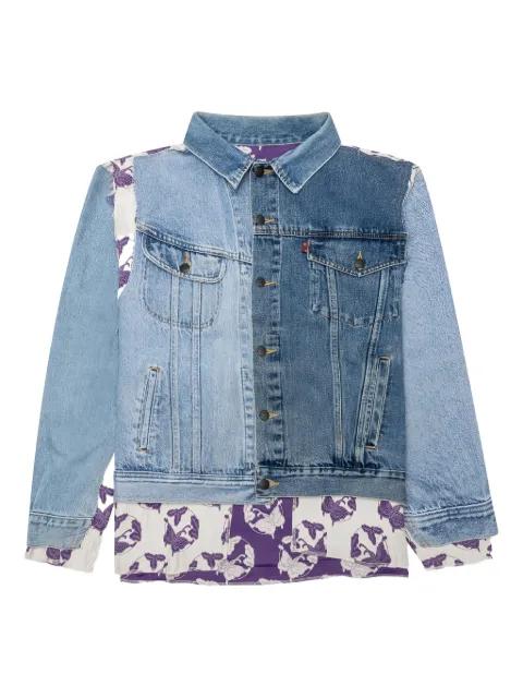 butterfly-print denim jacket by NEEDLES