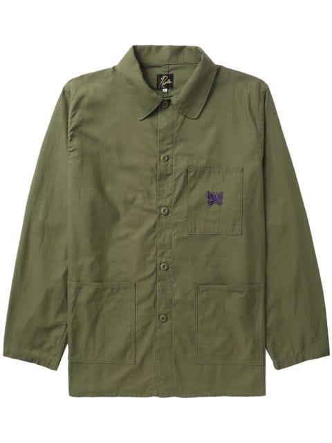 embroidered cotton shirt jacket by NEEDLES