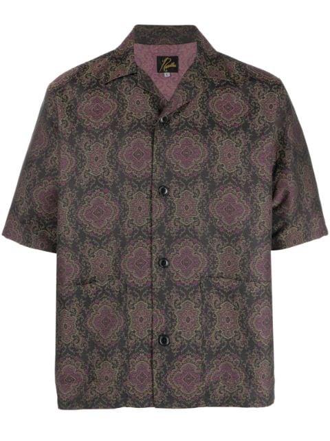 geometric-pattern short-sleeved shirt by NEEDLES