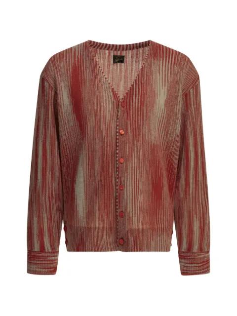 ikat-pattern button-up cardigan by NEEDLES