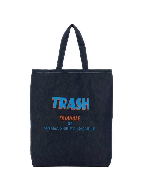 large denim tote bag by NEEDLES