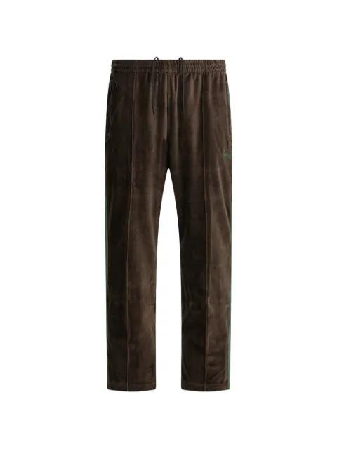 logo-detail velvet track pants by NEEDLES