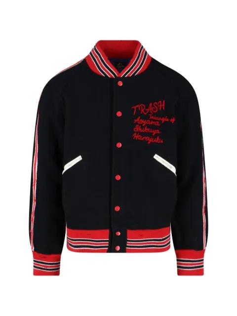 logo-embroidered bomber jacket by NEEDLES