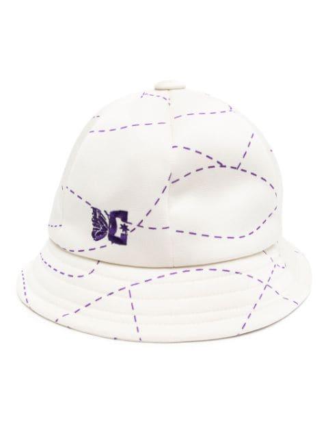 logo-embroidered bucket hat by NEEDLES