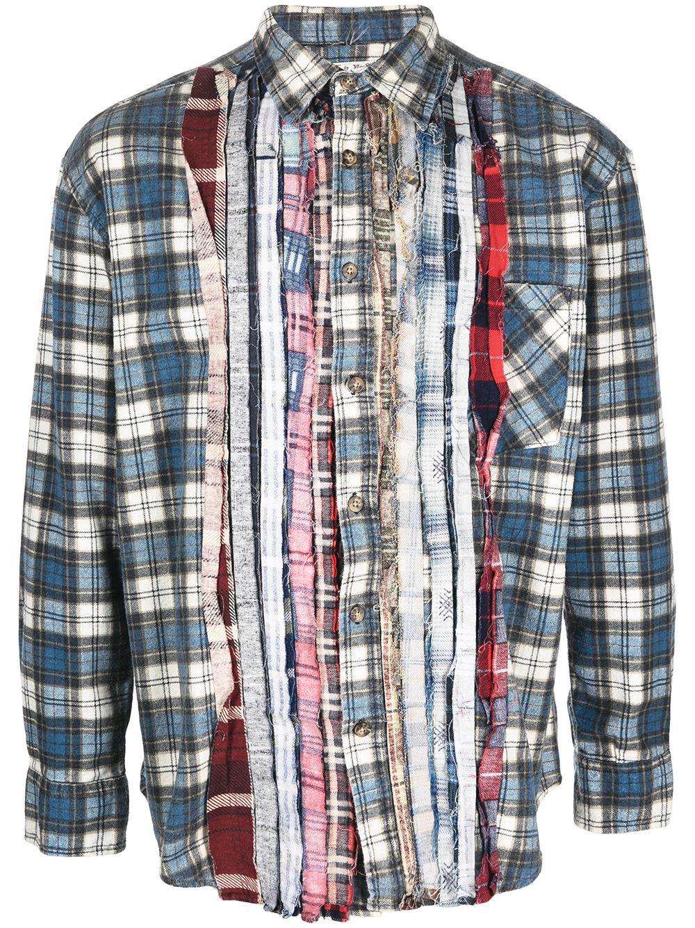 mixed-plaid shirt by NEEDLES