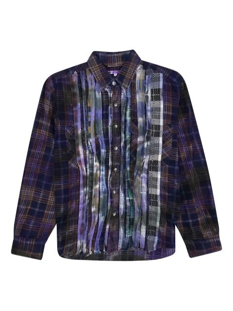 ribbon-detail plaid shirt by NEEDLES