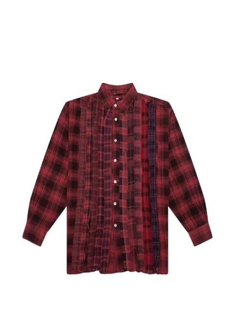 ribbon over dye flannel shirt by NEEDLES