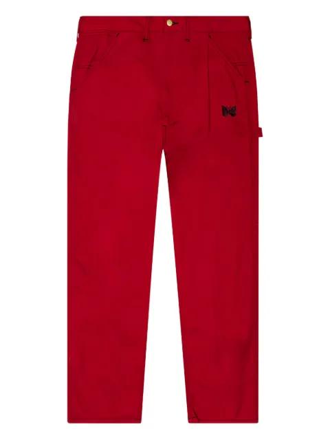 x Smith's butterfly-embroidered buckle trousers by NEEDLES