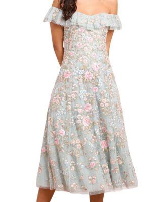 Antoinettes Floral Ballerina Midi Dress by NEEDLE&THREAD
