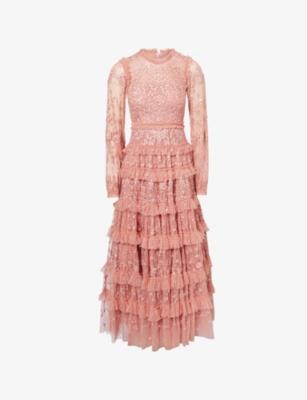 Blossom Lace Tiered Tulle Gown by NEEDLE&THREAD