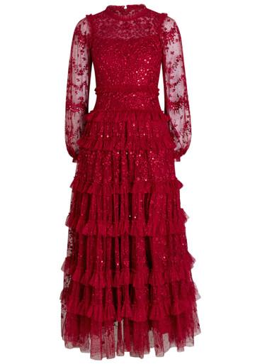 Blossom Lace floral sequin-embellished tulle gown by NEEDLE&THREAD