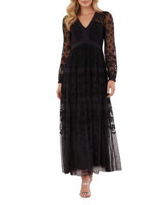 Celestia Ribbon Long Sleeve V-Neck Gown by NEEDLE&THREAD