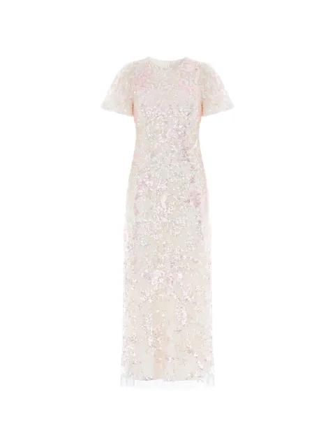 Dancing Ribbon sequin-embellished maxi dress by NEEDLE&THREAD