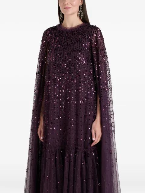 Falling Stars sequin cape maxi dress by NEEDLE&THREAD