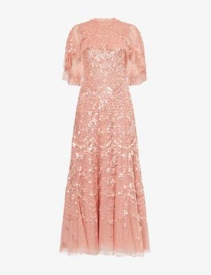 Freya Cape Tulle Ankle Gown by NEEDLE&THREAD
