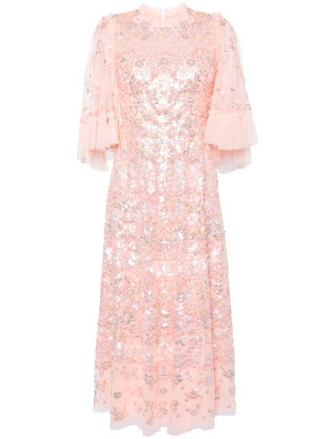 Garden Delight sequin-embellished dress by NEEDLE&THREAD