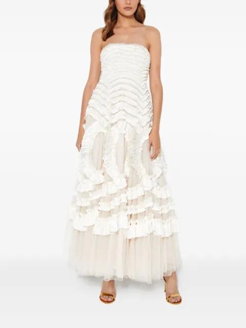 Hyacinth ruffled gown by NEEDLE&THREAD