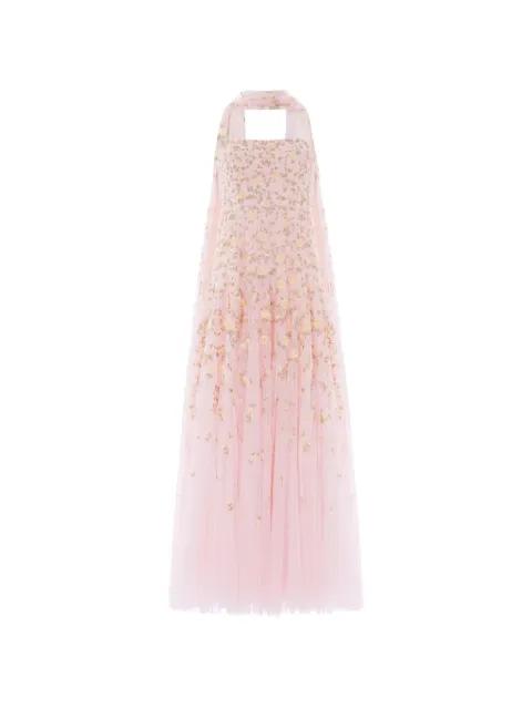 Lea Ditsy floral-embroidered maxi  dress by NEEDLE&THREAD