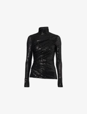 Malia Turtleneck Sequin Woven Top by NEEDLE&THREAD
