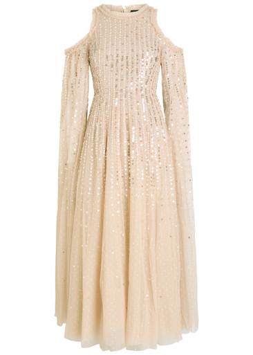 Moonlight sequin-embellished tulle gown by NEEDLE&THREAD