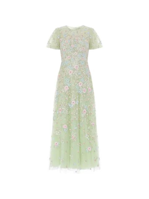 Peony Bouquet round-neck maxi dress by NEEDLE&THREAD