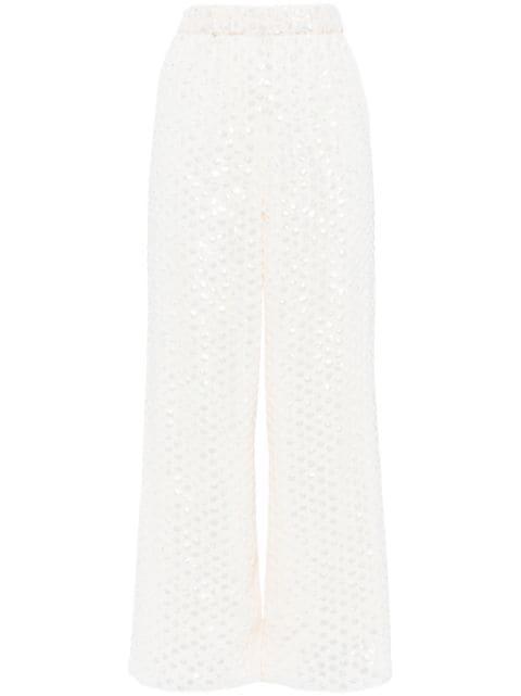 Raindrop sequin trousers by NEEDLE&THREAD