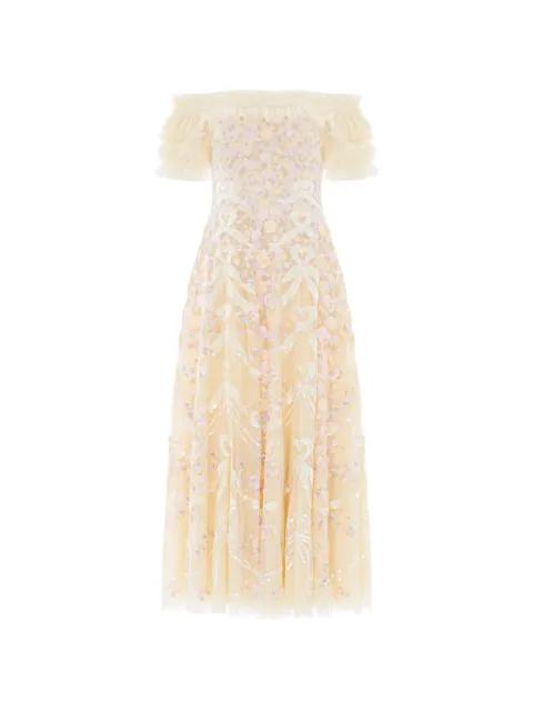 Ribbon Heart sequin-embellished maxi dress by NEEDLE&THREAD