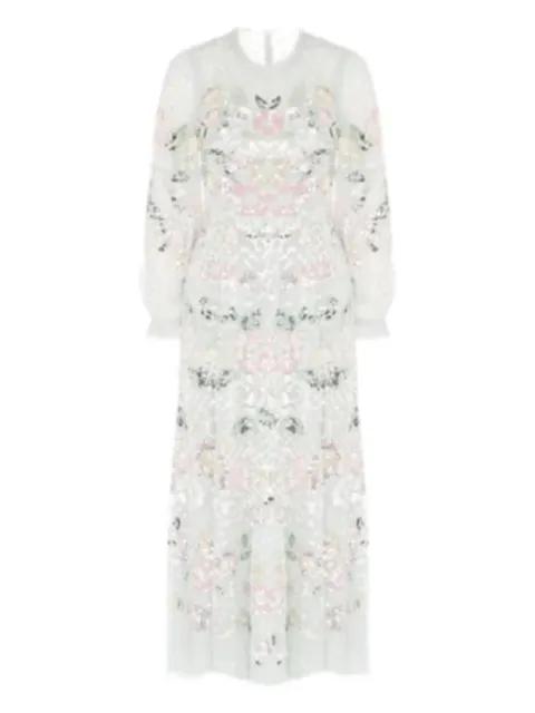 Rosalie sequin-embellished floral dress by NEEDLE&THREAD