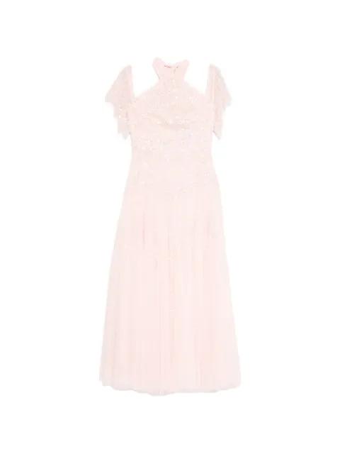 Scallop sequin halter-neck gown by NEEDLE&THREAD
