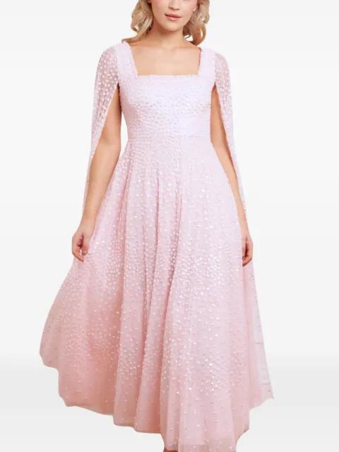 Scatter dot cape-sleeve midi dress by NEEDLE&THREAD