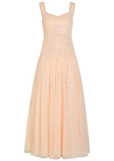 Sunrise sequin-embellished tulle gown by NEEDLE&THREAD