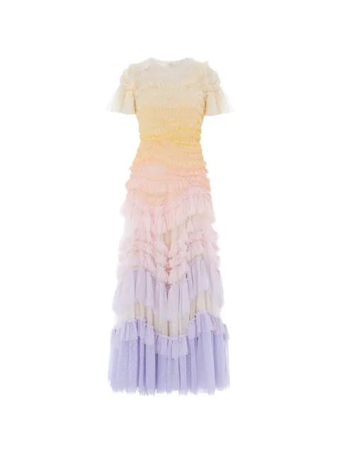 Wild Rose Ombre short-sleeve maxi dress by NEEDLE&THREAD