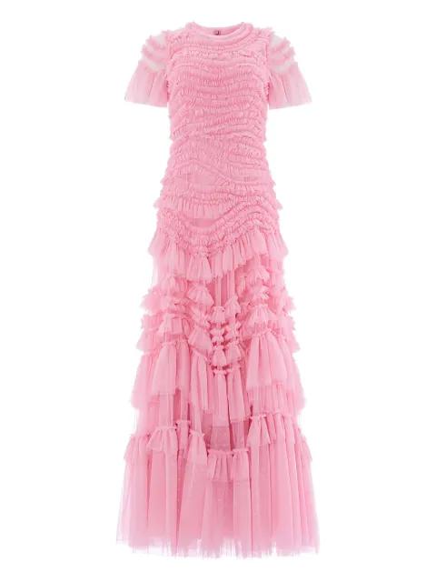 Wild Rose short-sleeve dress by NEEDLE&THREAD