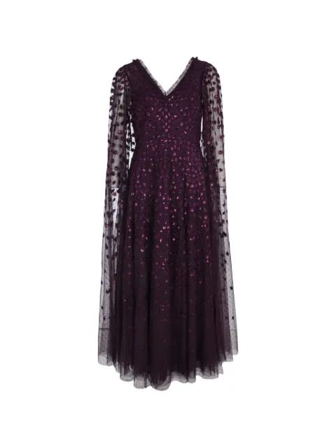 cape-sleeve gown maxi dress by NEEDLE&THREAD