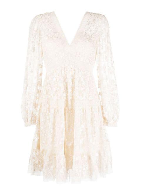 embroidered floral-lace detail dress by NEEDLE&THREAD