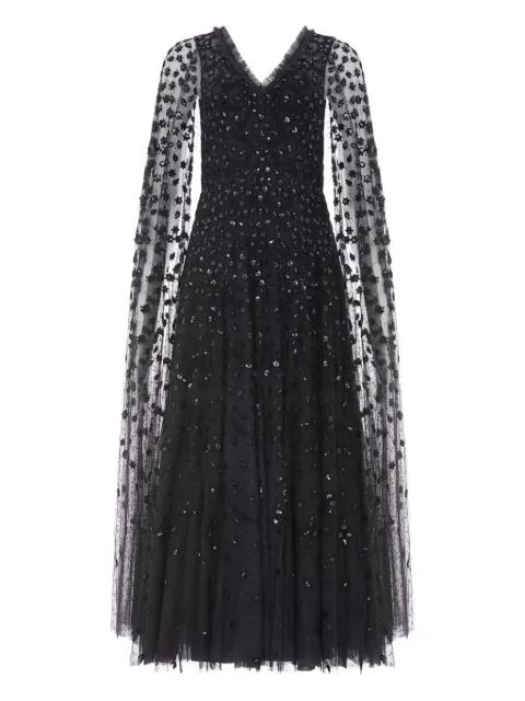 embroidered-flowers maxi dress by NEEDLE&THREAD