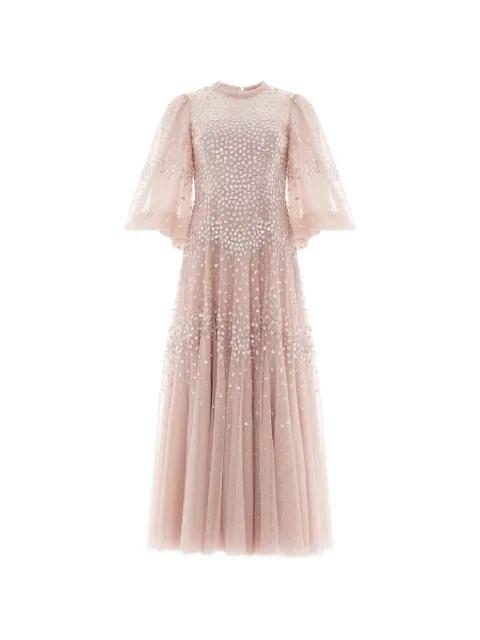 scallop sequin crew-neck midi dress by NEEDLE&THREAD