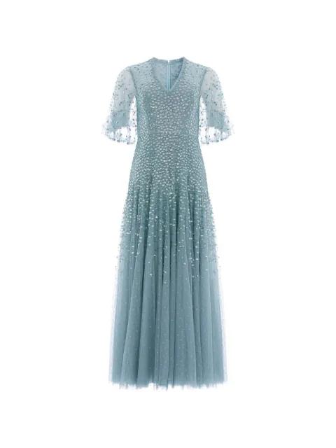 sequin cape ankle gown by NEEDLE&THREAD