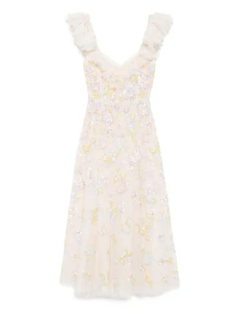 sequin dandelion ruffle ballerina dress by NEEDLE&THREAD