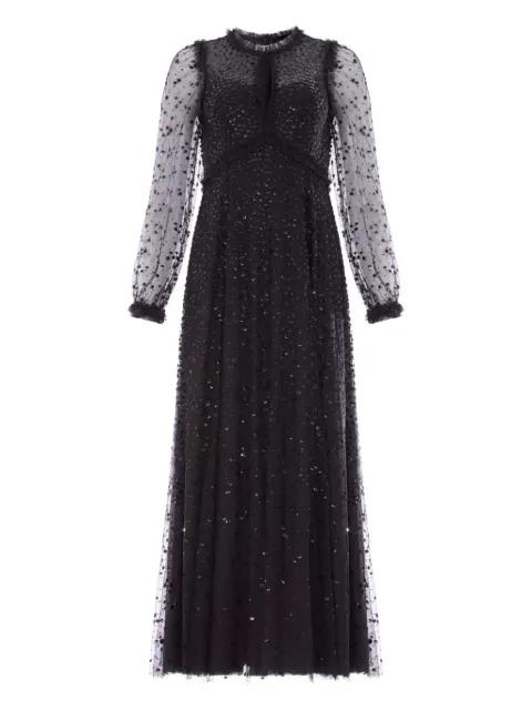 sequin-embellishment long-sleeve maxi dress by NEEDLE&THREAD
