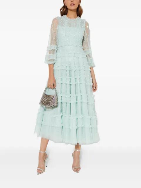sequin ruffled Violet dress by NEEDLE&THREAD