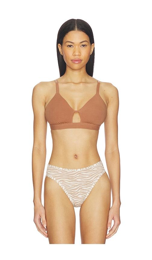 Negative Underwear Cotton Cutout Bra in Nude by NEGATIVE UNDERWEAR